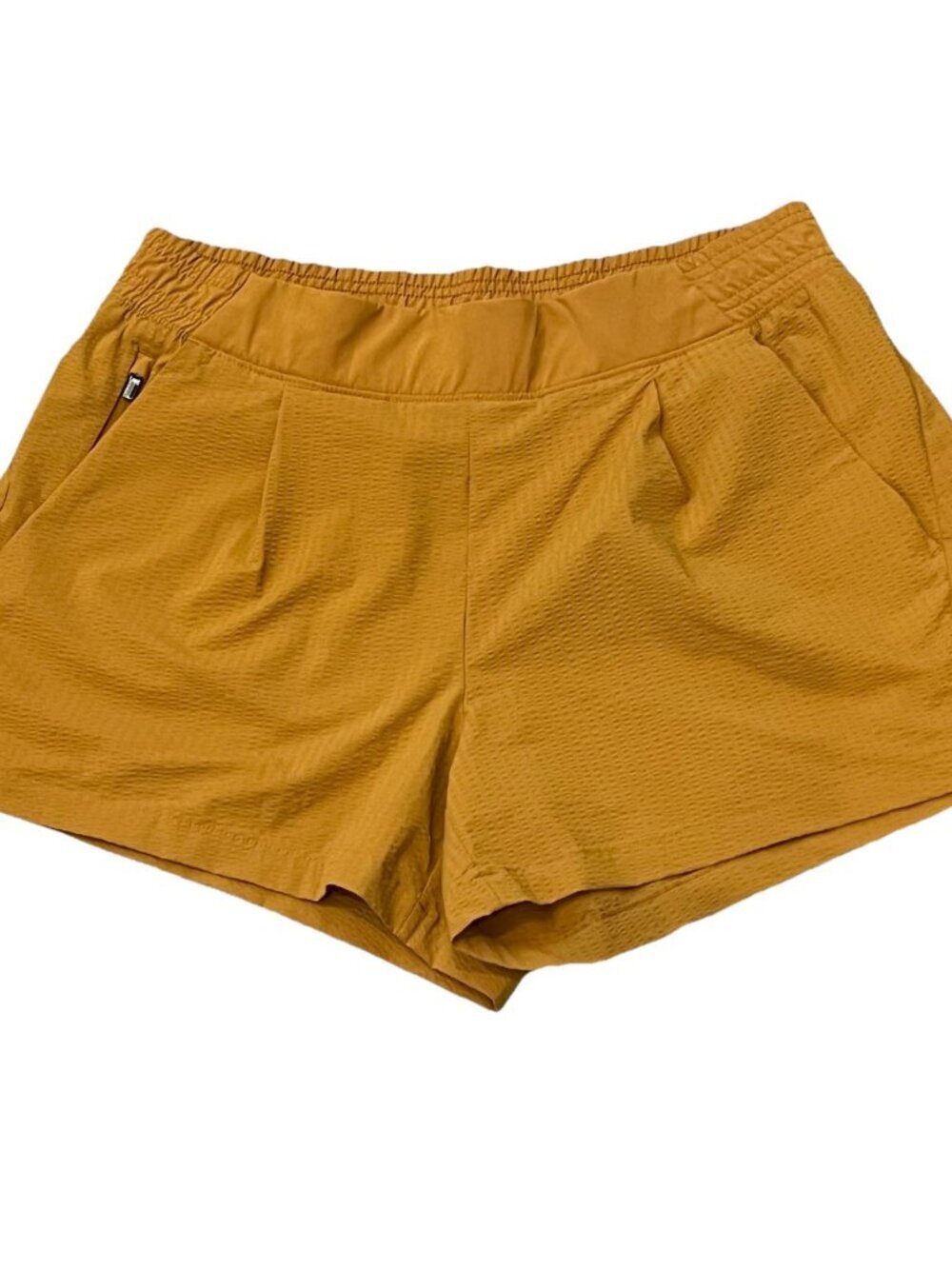 Athleta Women’s Textured Brooklyn Shorts Size 10 Athletic Athleisure Mustard